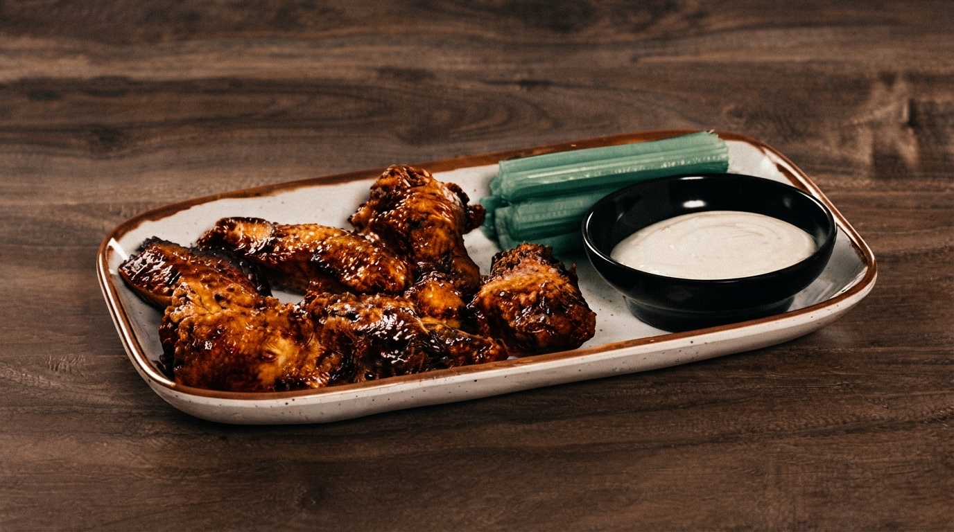 Editorial illustration for Two Inventors, One Wing: The Contested History of Buffalo Wings
